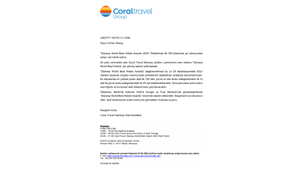 Liberty Oduller Sertifikalar Lykia Starway